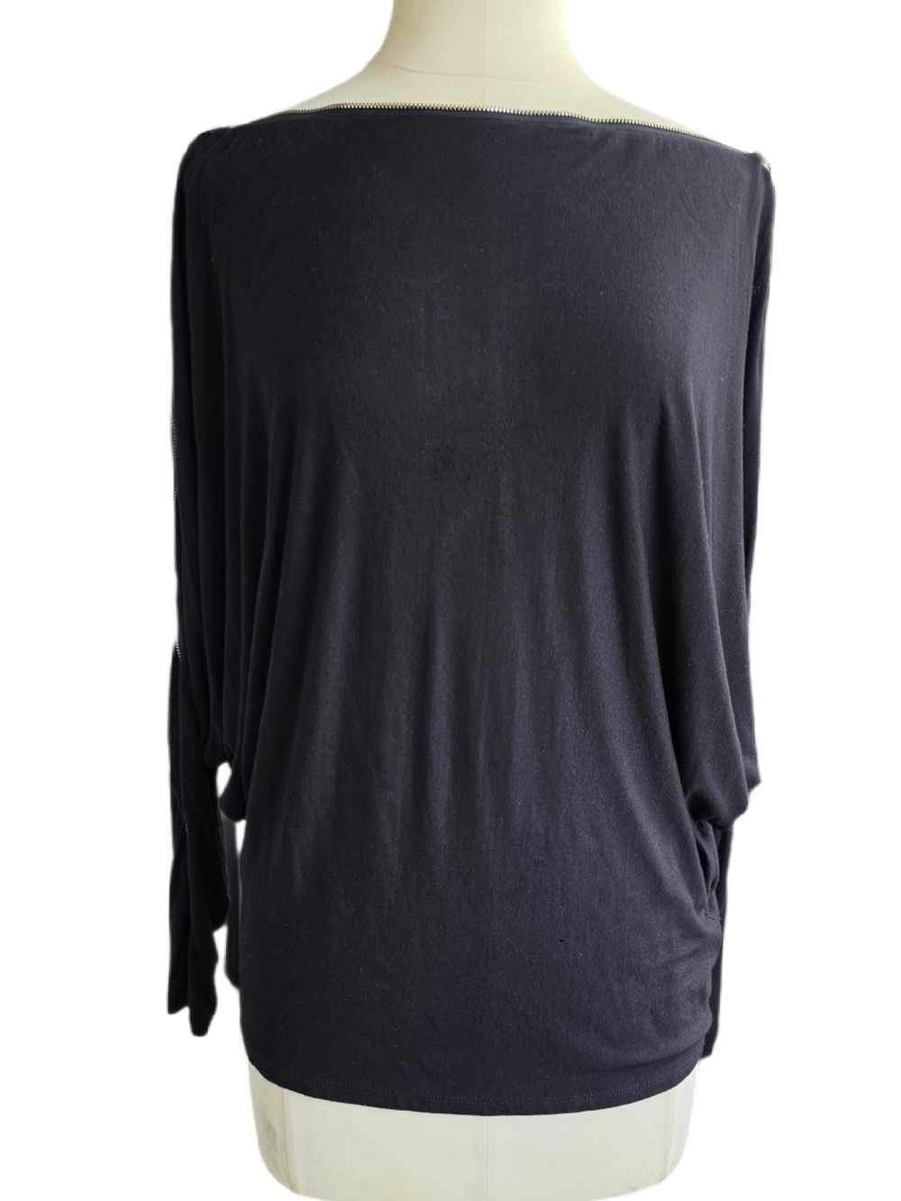 Marciano Black Zipper Dolman Sleeve  Top Zipper Sleeves